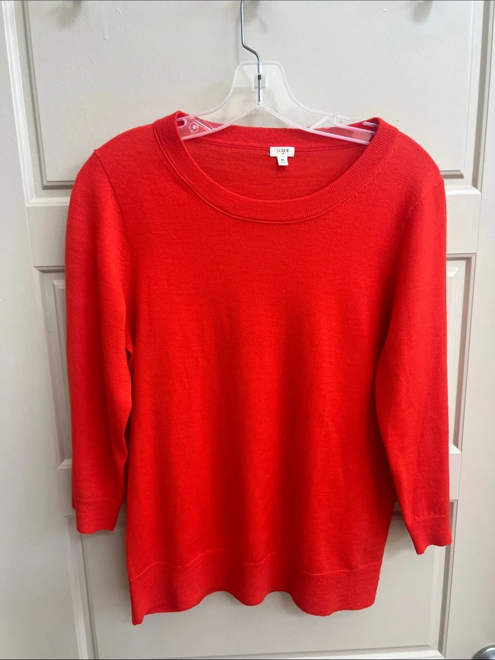 J. Crew Scoop neck Knit  Lightweight 100% merino wool tunic sweater Sz M preppy